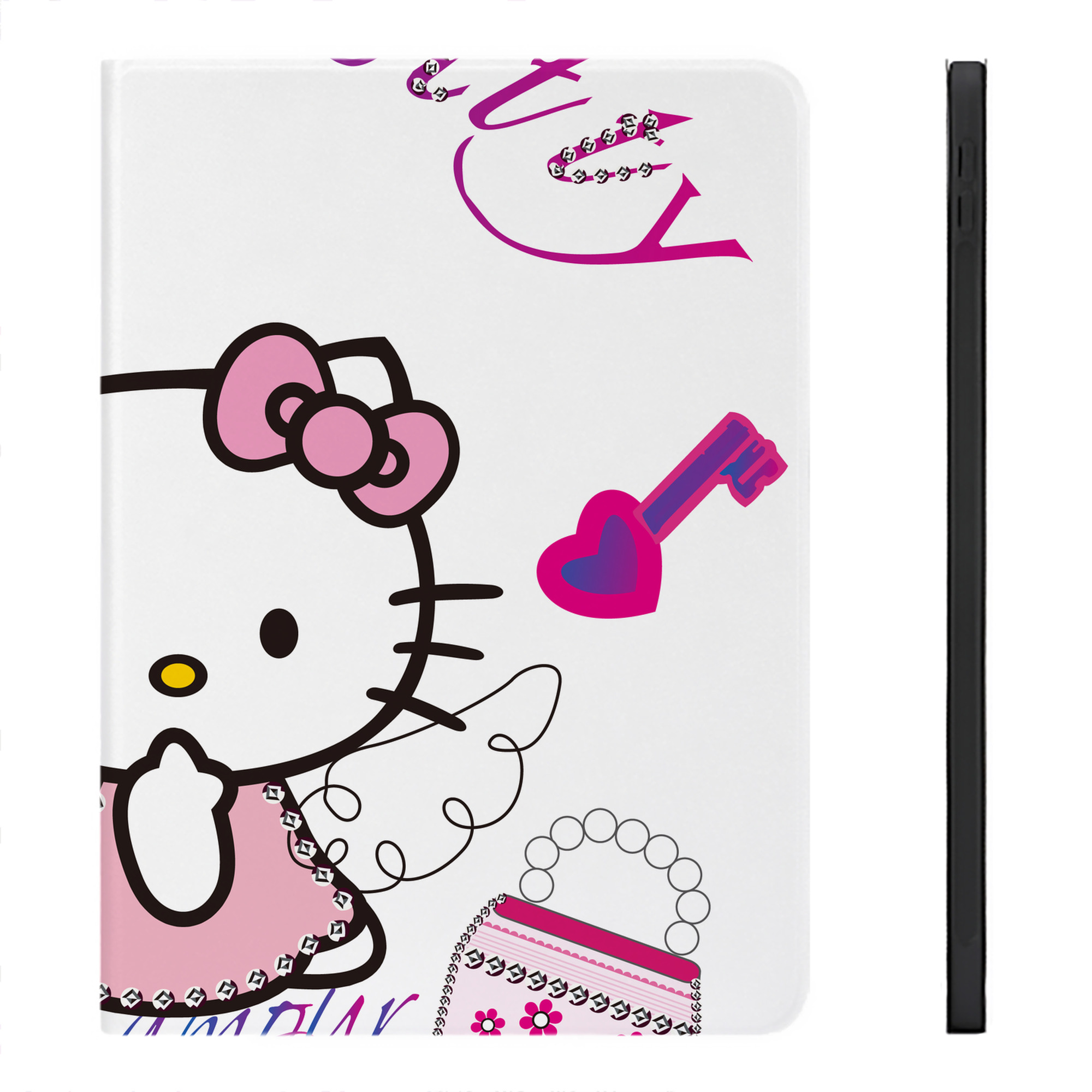 （画像用） Hello Kitty ハローキティ IPadケース ペンホルダー付き ブックスタイルデザイン